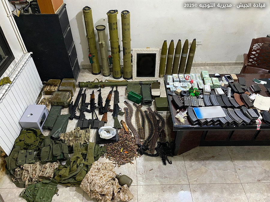 ذخائر عثر عليها الجيش في شتورا (مديرية التوجيه)