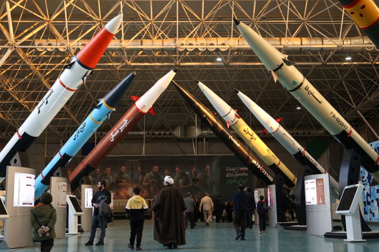 People visit the Islamic Revolutionary Guard Corps (IRGC) Aerospace Force Museum in Tehran, Iran, November 15, 2024. Majid Asgaripour/WANA (West Asia press Agency) via REUTERS ATTENTION EDITORS - THIS IMAGE HAS BEEN SUPPLIED BY A THIRD PARTY.