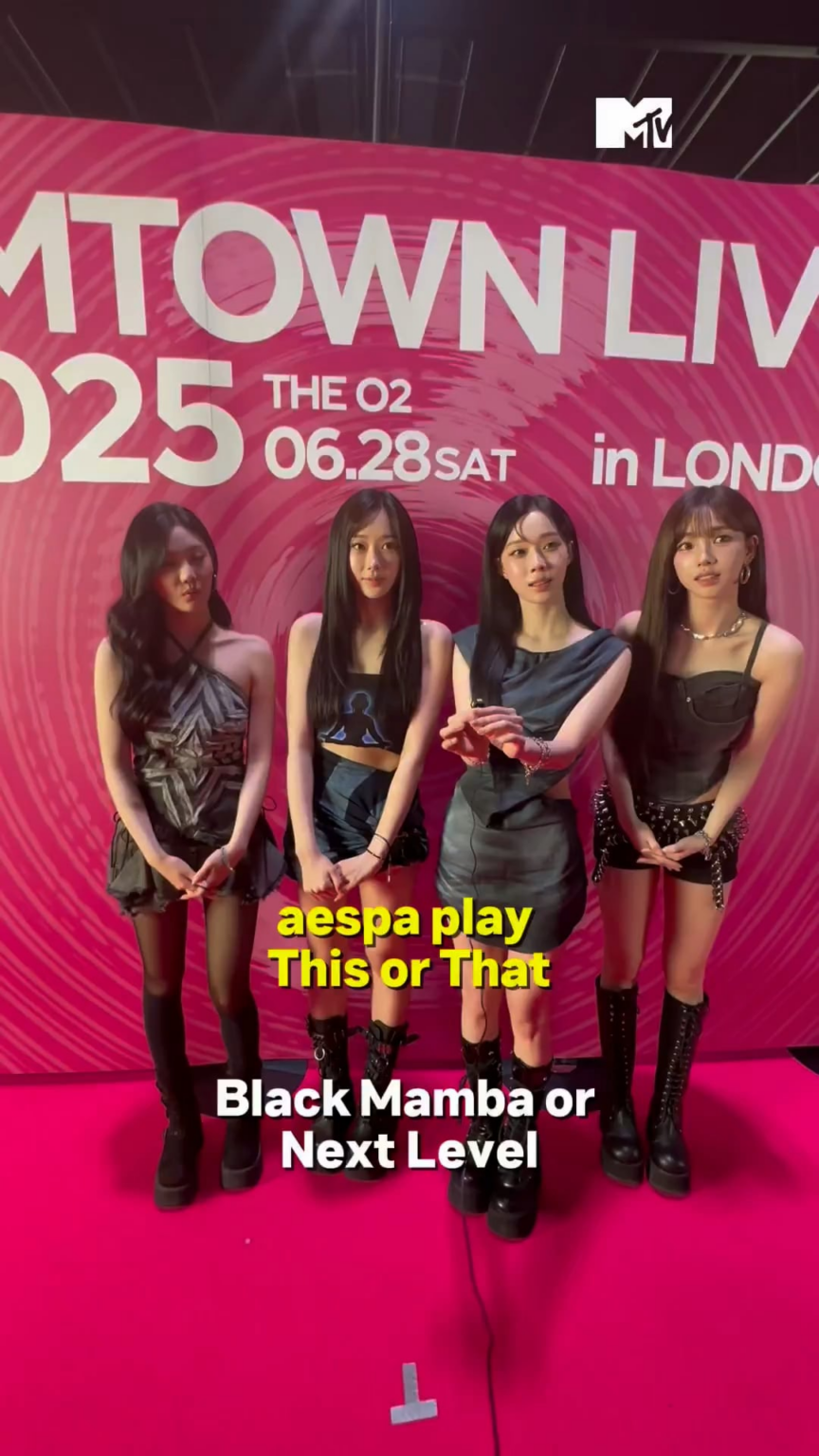250629 MTV UK Tiktok Update مع AESPA - AESPA تلعب هذا أو ذاك مع أعظم أغانيهم 🩷 ما الذي كنت ستختاره؟ 👀