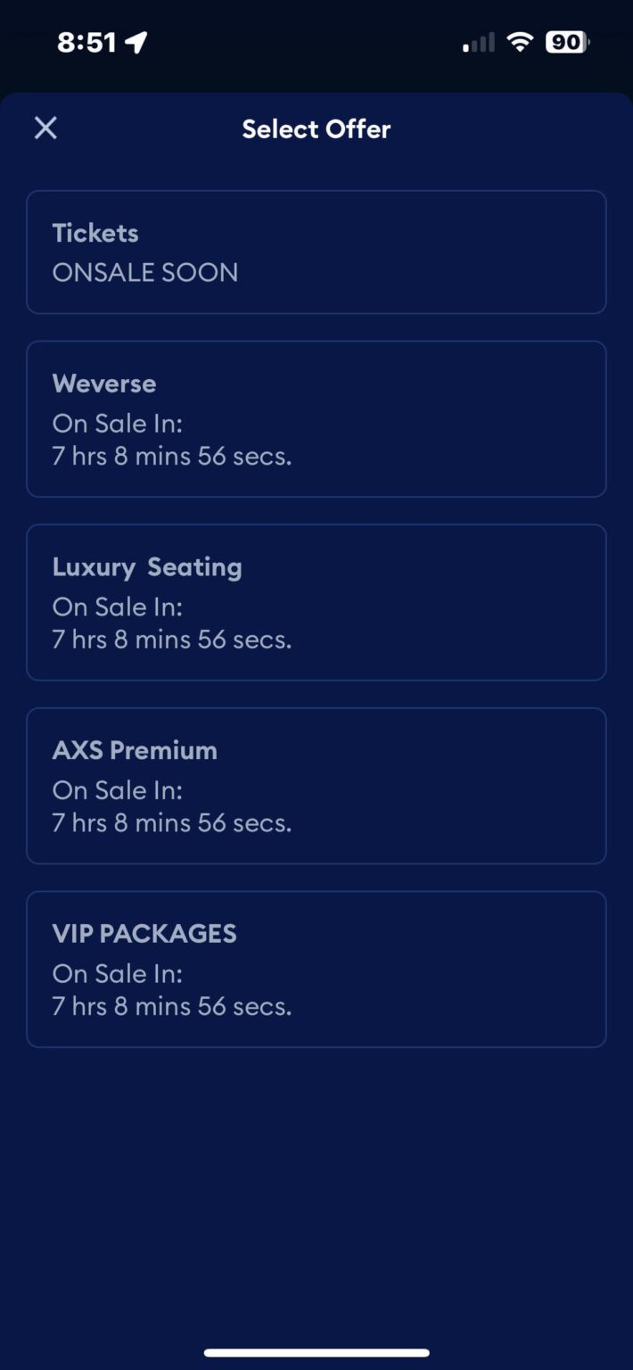 الفرق بين التذاكر VIP و Weverse