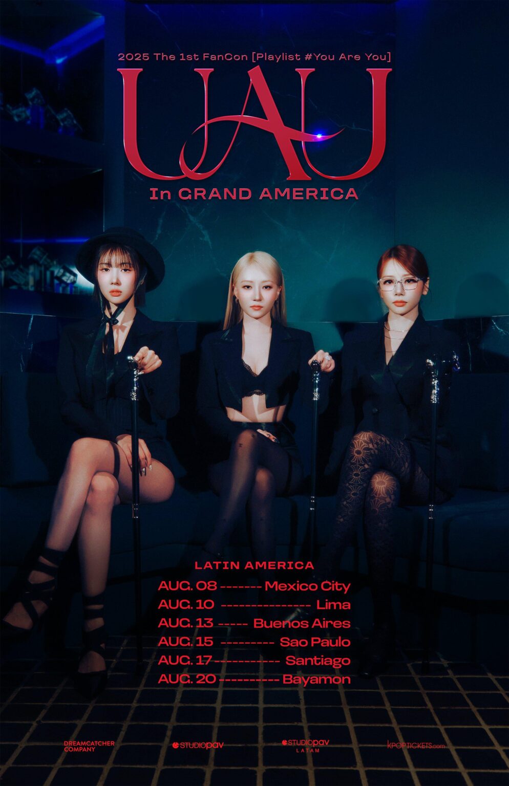 Dreamcatcher Uau - 2025 The 1st Fancon: "قائمة التشغيل #أنت أنت" في Grand America (تواريخ أمريكا اللاتينية + مدن)