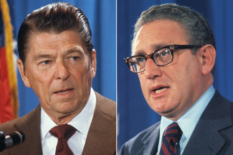 رونالد ريغان وهنري كيسنجر