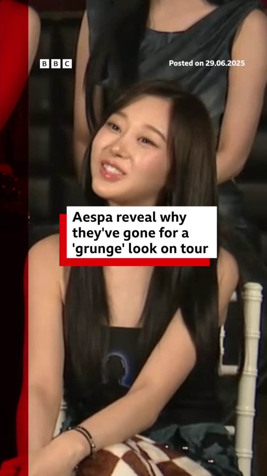 250629 BBC News Tiktok Update مع AESPA - أوضح AESPA سبب رؤيتها بألوان أغمق في جولة هذا العام