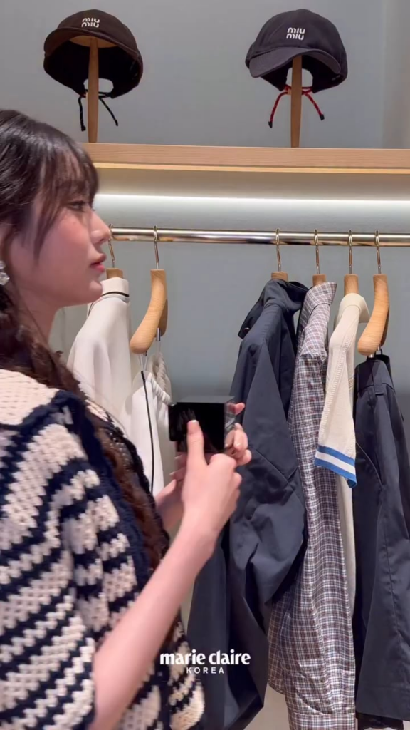 250620 Marie Claire Korea Instagram Reels Update with Wonyoung @ miu miu (Shinsegae Department Store)
