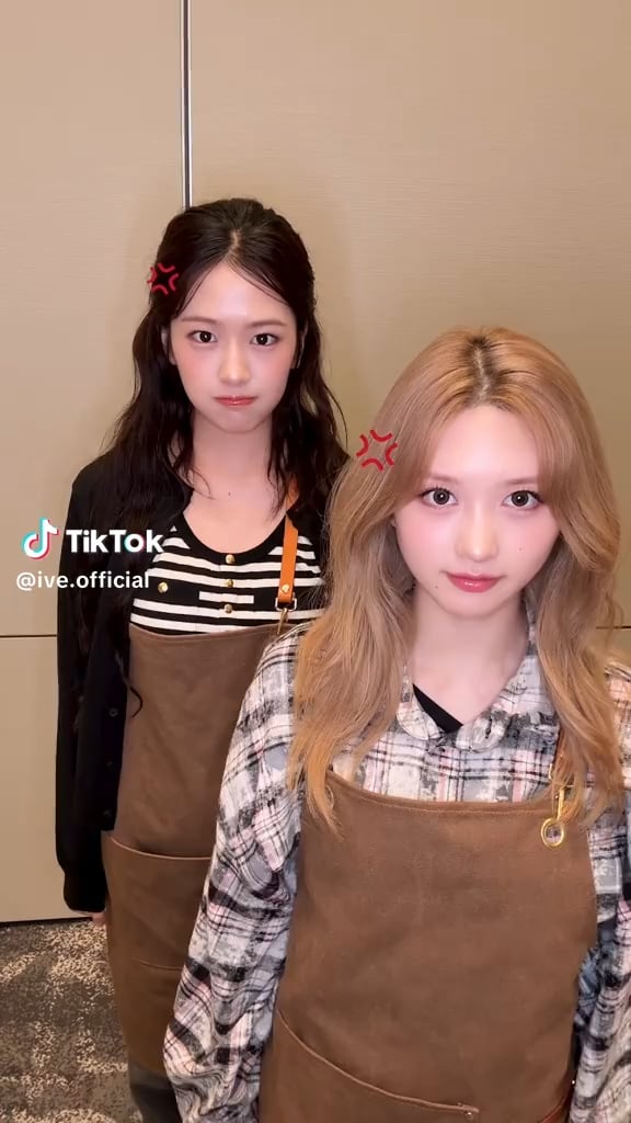 250608 ive تحديث Tiktok الرسمي مع Yujin و Gaeul - الظهر هو حقا 💢