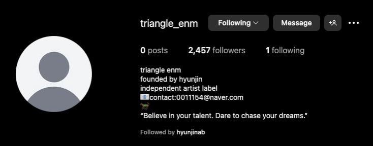 قامت Hyunjin (Loossemble/Loona) بإنشاء Instagram الرسمي لتسميةها المستقلة Triangle Enm