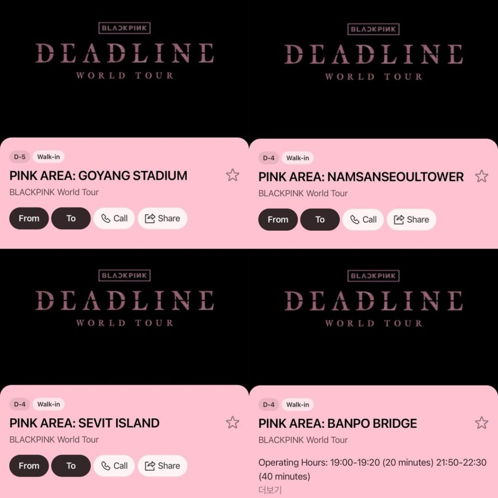 250630 YG تطلق الحدث PINK AREA في كوريا للاحتفال بجولة Blackpink World  في Goyang
