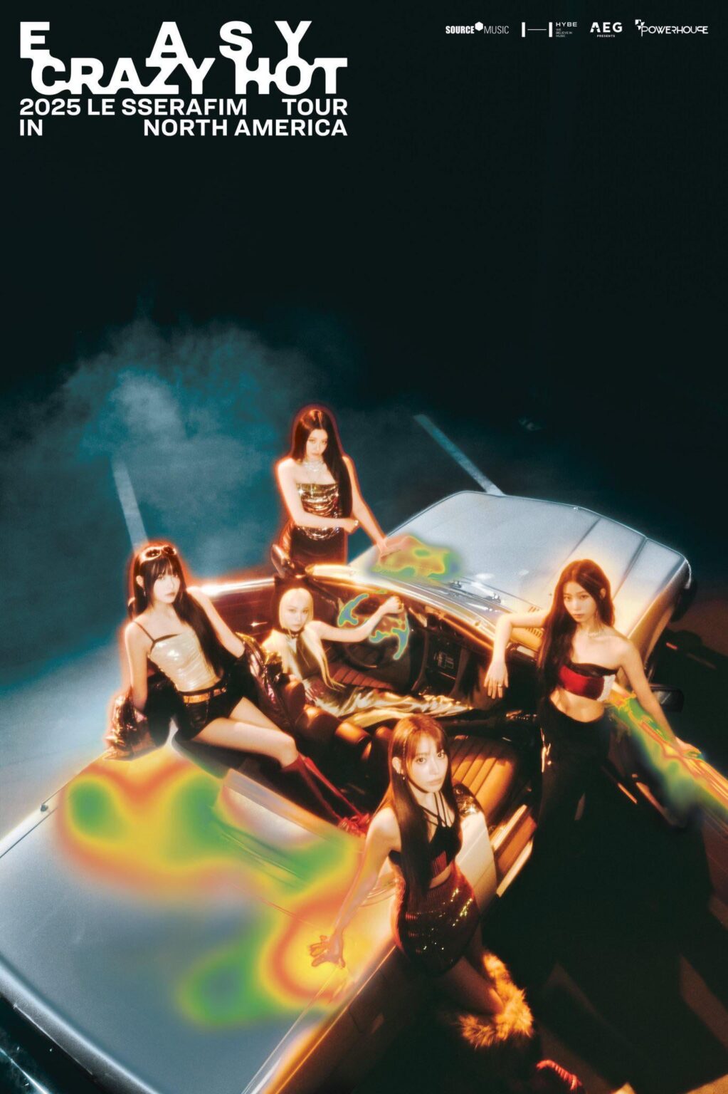 250612 Le Sserafim - 2025 Tour "Easy Crazy Hot" في أمريكا الشمالية (ملصق إعلان)