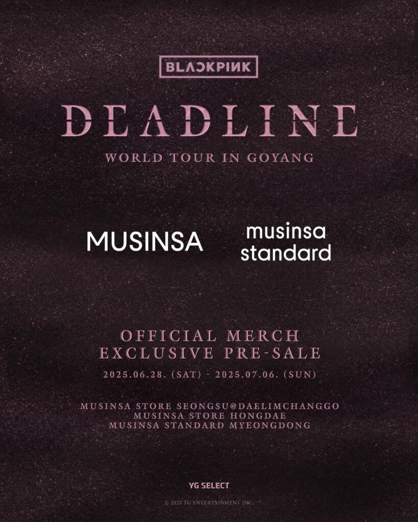 250623 جولة Blackpink World [DEADLINE] في Goyang الرسمي ميرش الحصري قبل البيع