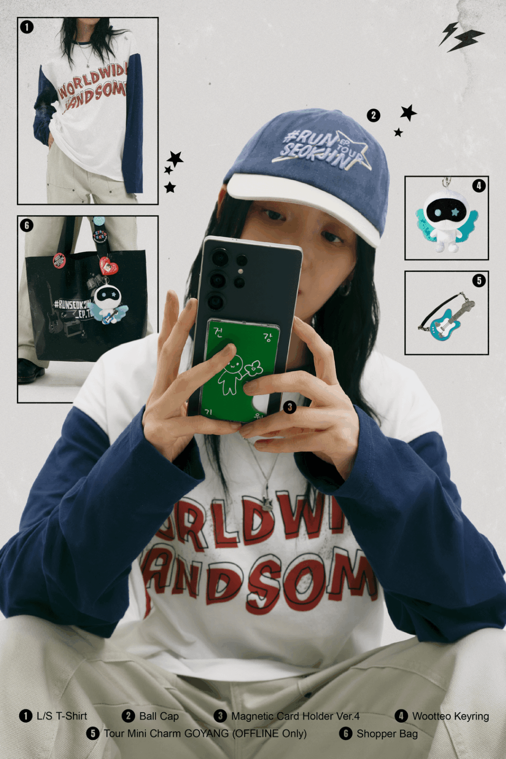 BTS Jin - جولة فردية الأولى 'RunSeokjin_ep.tour' (صور معاينة Merch الرسمية)