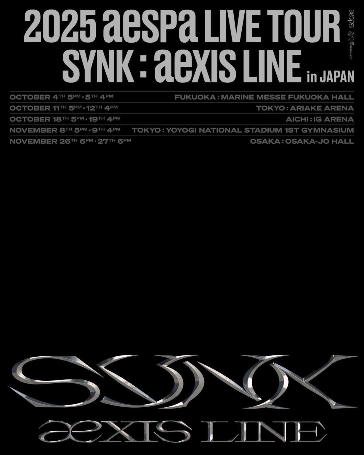 2025 AESPA LIVE TOUR - SYNK: AEXIS LINE في اليابان (ملصق إعلان)