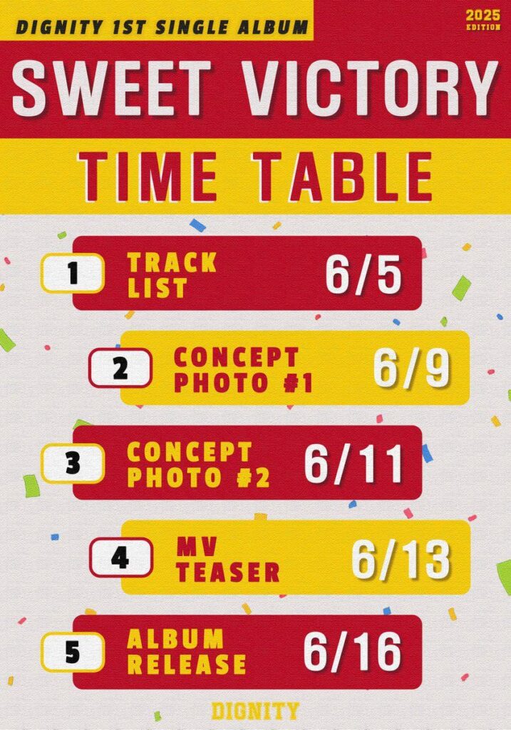Dignity - الألبوم الفردي الأول "Sweet Victory" (Scheduler)