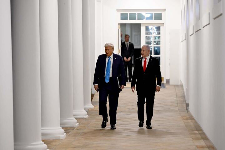 ترامب ونتنياهو في ردهات البيت الأبيض (وكالات)