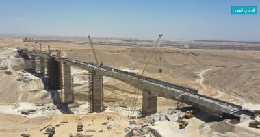 أعلى كوبرى فى مصر يستعد لمرور القطار الكهربائى السريع.. صور أعلى كوبرى فى مصر يستعد لمرور القطار الكهربائى السريع.. صور