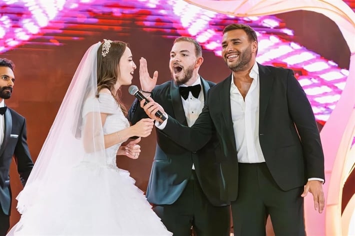 رامى صبرى يغنى فى حفل زفاف مع شريف عمرو الليى ونور تامر امين