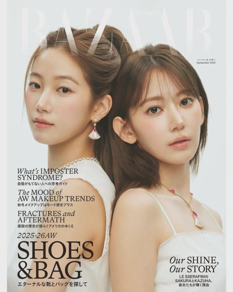 Le Sserafim Sakura & Kazuha - Harper's Bazaar Japan X Bvlgari (September 2025 Eassion Cover Preview)