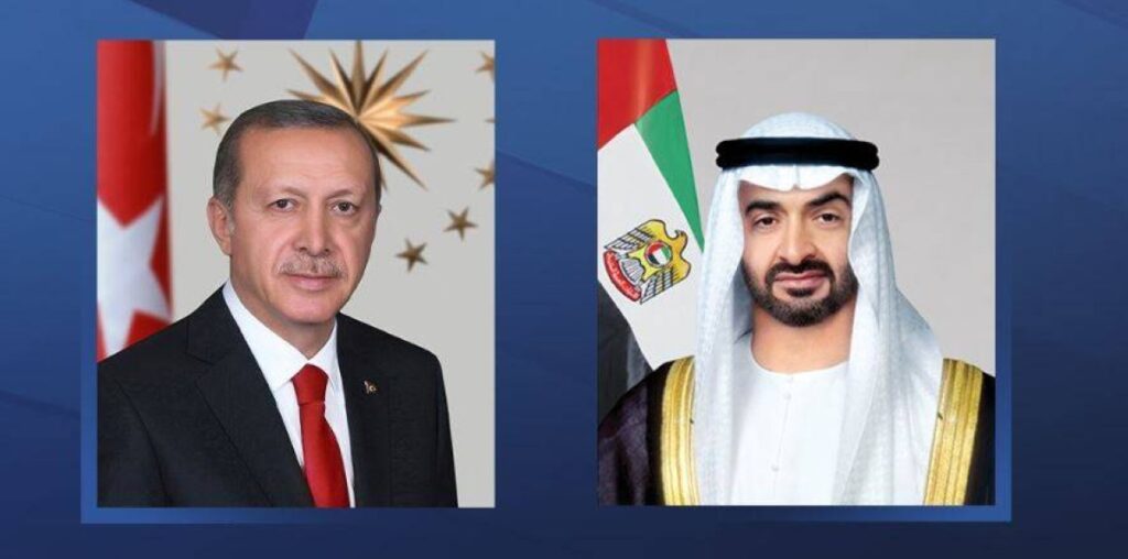 محمد بن زايد والرئيس التركي يبحثان هاتفياً علاقات التعاون والتطورات الإقليمية Al Bayan