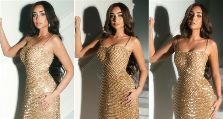 هنا الزاهد بإطلالة ذهبية في حفل زفاف حفيد عادل إمام | ألبوم هنا الزاهد