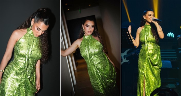 #شرطة_الموضة: كارمن سليمان بفستان لامع سعره 232 ألف جنيه في حفلها بمراسي | ألبوم كارمن سليمان