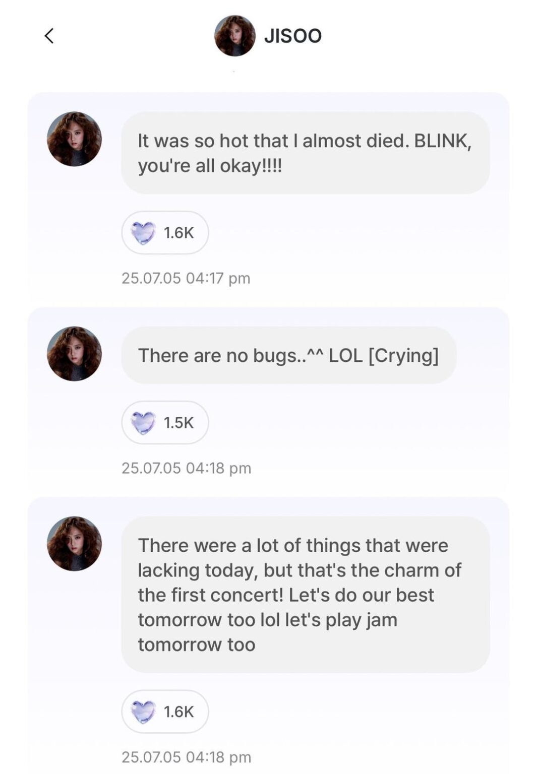 250706 تحديث خلاصة تطبيق JISOO