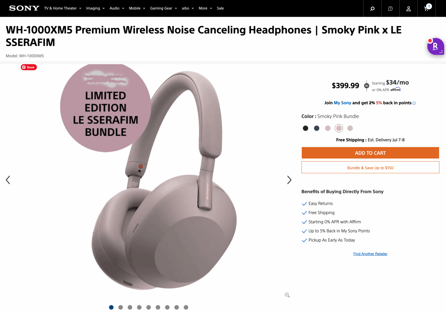 ICYMI في المرة الأولى ، عادت حزمة Sony WH-1000XM5 Collab إلى الأسهم!