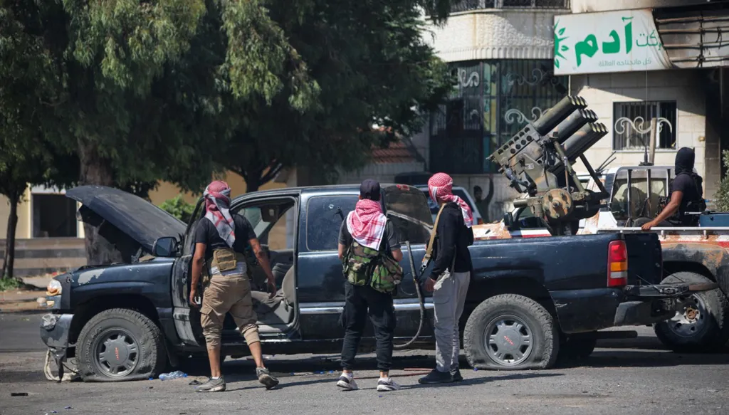 الأحداث الأخيرة في مدينة السويداء السورية (أ ف ب).