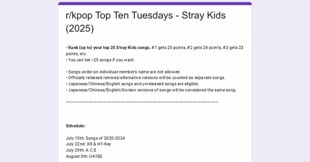 /R/KPOP Top Tex Tuesdaydays التصويت: Stray Kids (2025) /R/KPOP Top Tex Tuesdaydays التصويت: Stray Kids (2025)