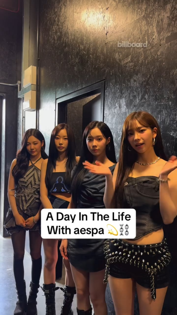 250704 Billboard Tiktok Update مع AESPA - للاحتفال بإصدار أحدث مسار "Dirty Work" ، Aespa Let Billboard Tag على طول Smtown Live في لندن! 💫⛓