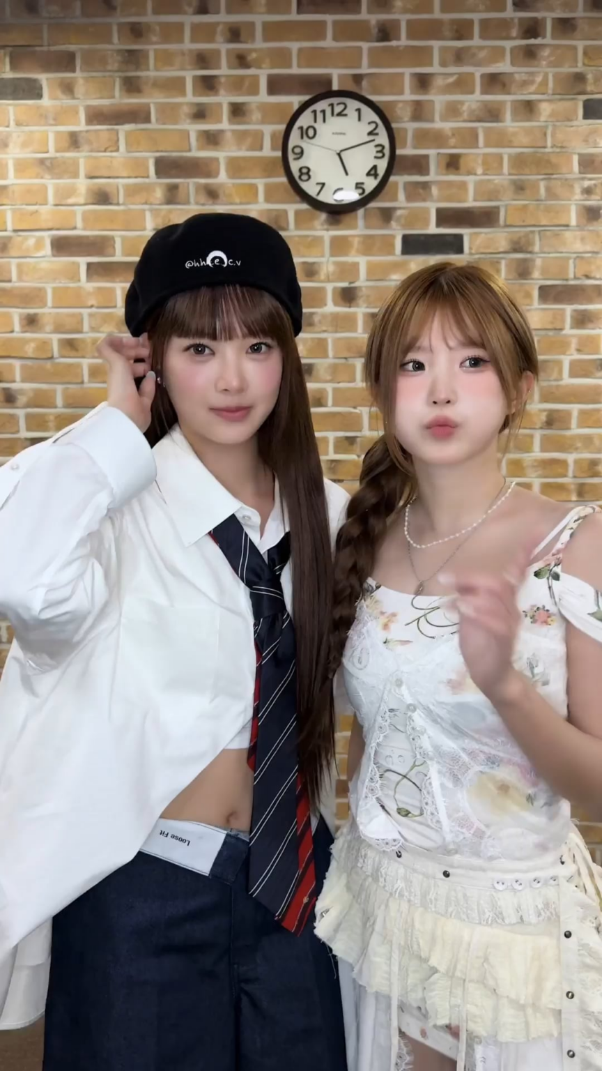 250705 Hong Eunchae مع Fromis_9 Song Hayoung - مثلك أفضل (تحدي الرقص)