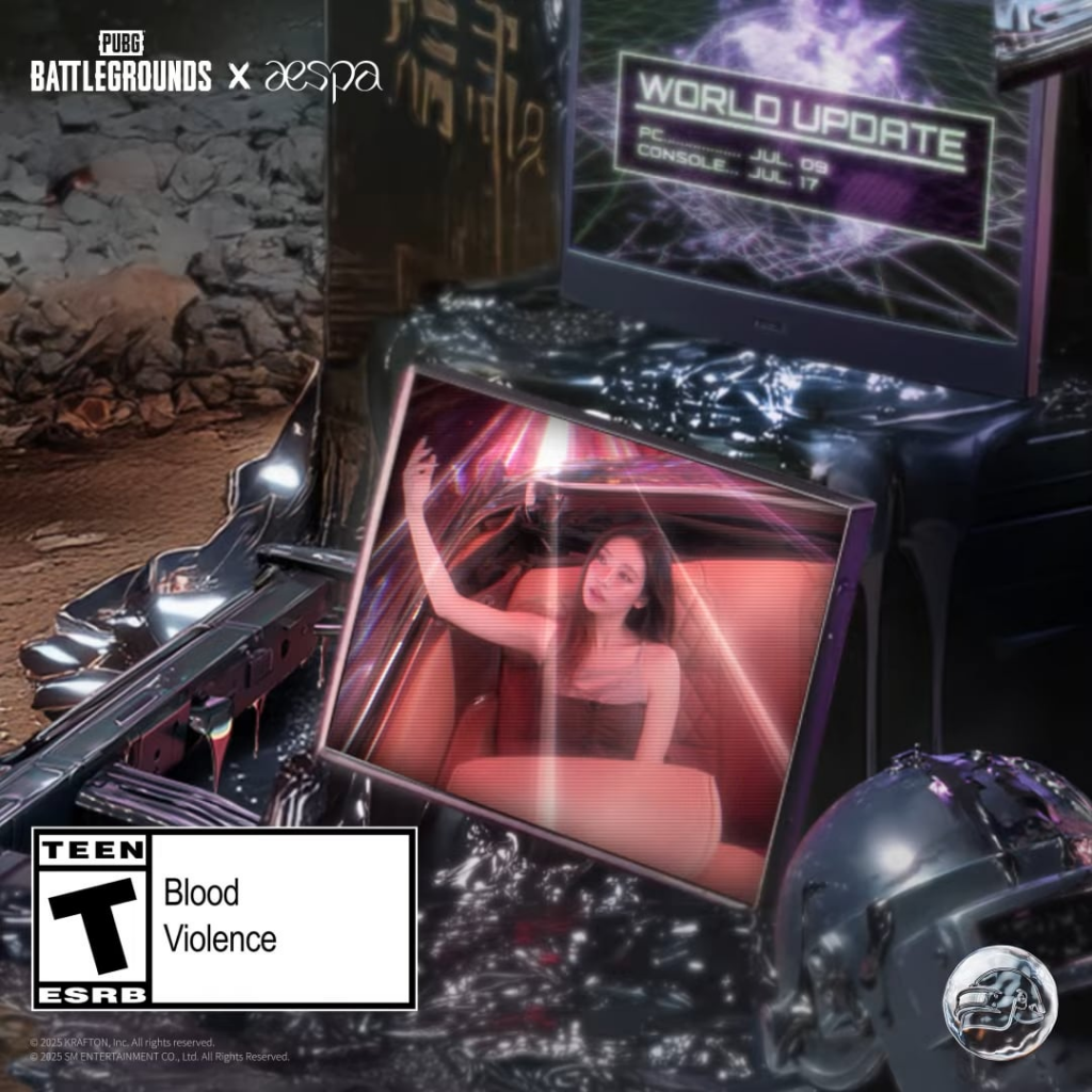 250722 PUBG: Battlegrounds Twitter تحديث مع AESPA - القانون النهائي قادم. كن هناك لمشاهدة أداء المسرح "Dark Arts" في PNC 2025 ، حيث تواجه أفضل لقب بطولة العالم في العالم.