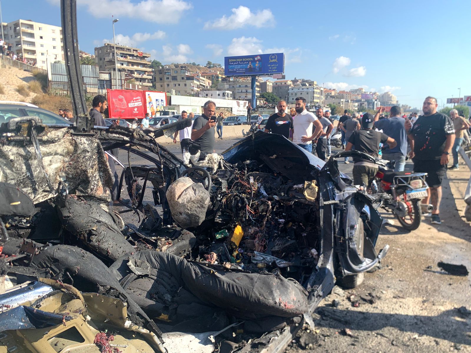 السيارة المستهدفة. (إكس)