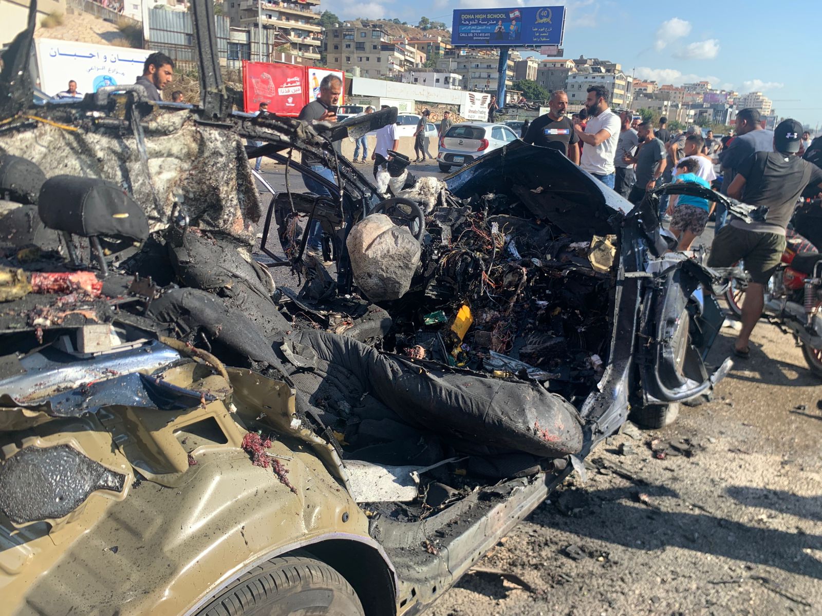 السيارة المستهدفة. (إكس)