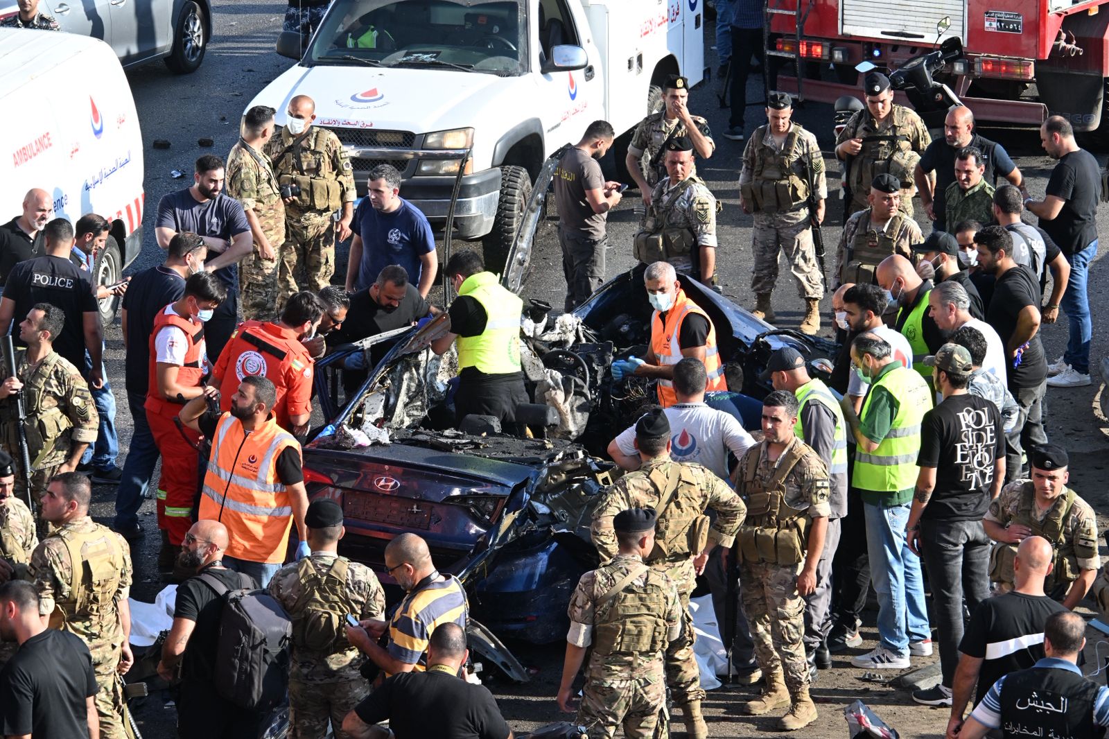 السيارة المستهدفة على خلدة (حسام شبارو)