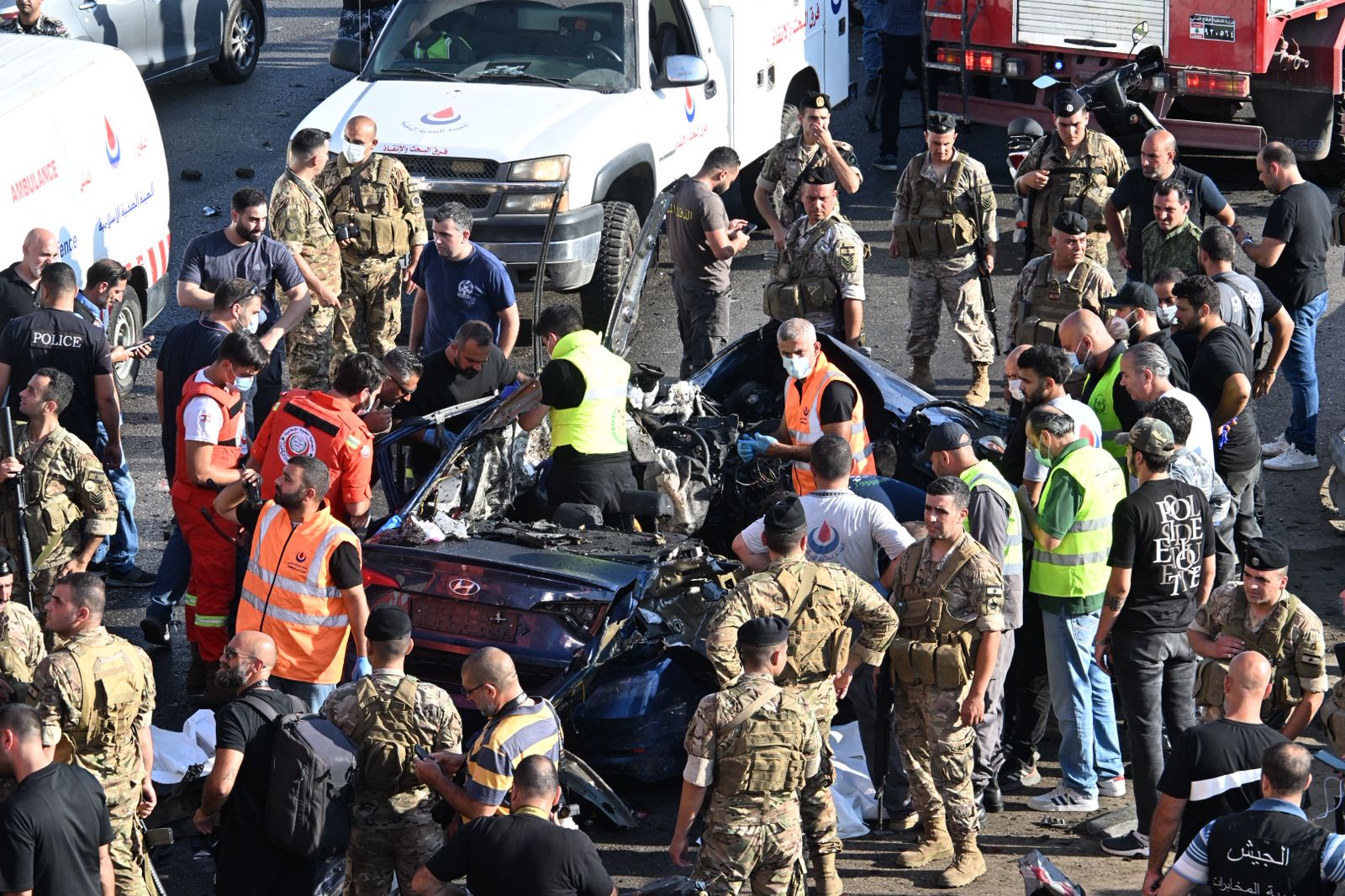 السيارة المستهدفة على خلدة (حسام شبارو)