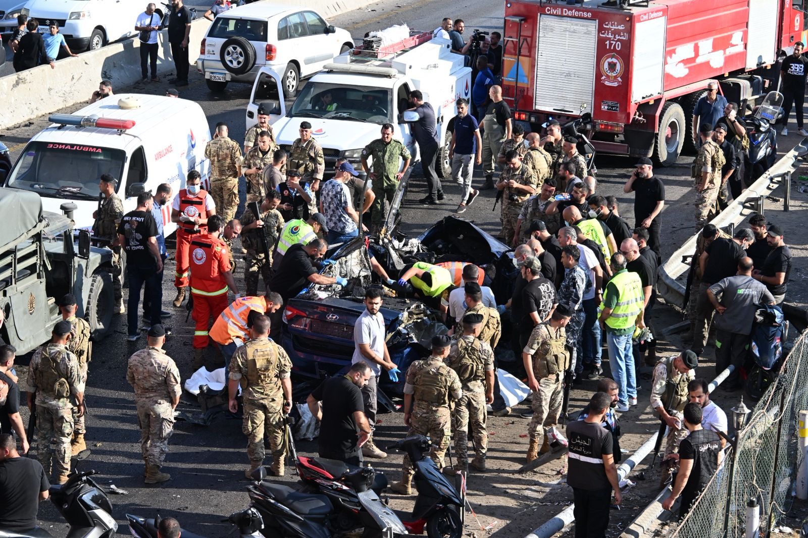 السيارة المستهدفة على خلدة (حسام شبارو)