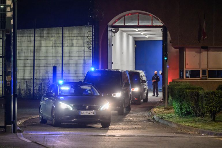 A convoy, believed to be carrying Lebanese leftist militant Georges Ibrahim Abdallah, leaves Lannemezan prison for his extradition to Beirut, near Tarbes, southwestern France on July 25, 2025.