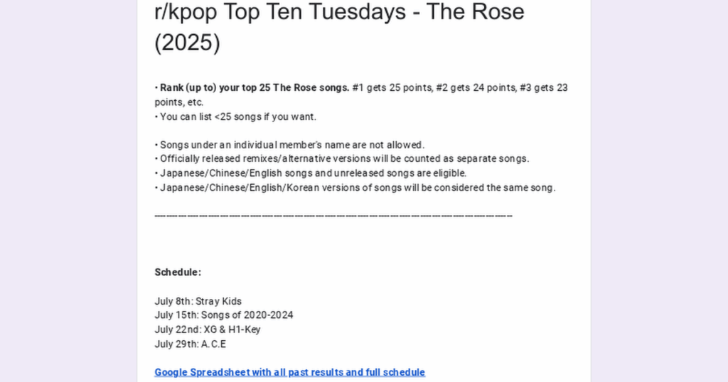 /R/KPOP TOP TESADEADS التصويت: The Rose (2025) /R/KPOP TOP TESADEADS التصويت: The Rose (2025)