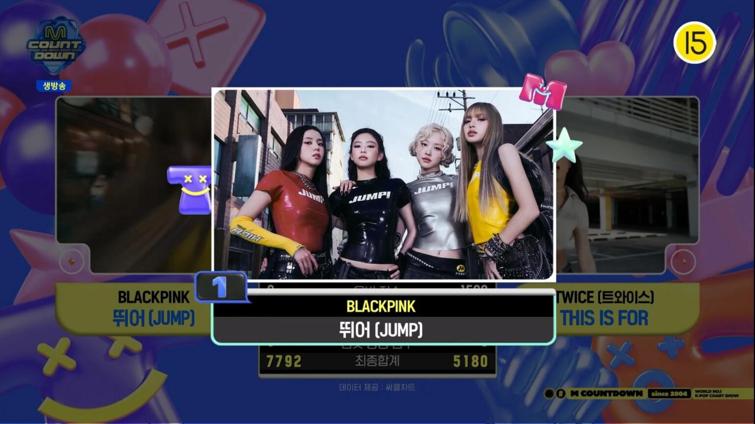 حصل Blackpink على فوزه الأول لـ "Jump" على العد التنازلي MNET M (250717)