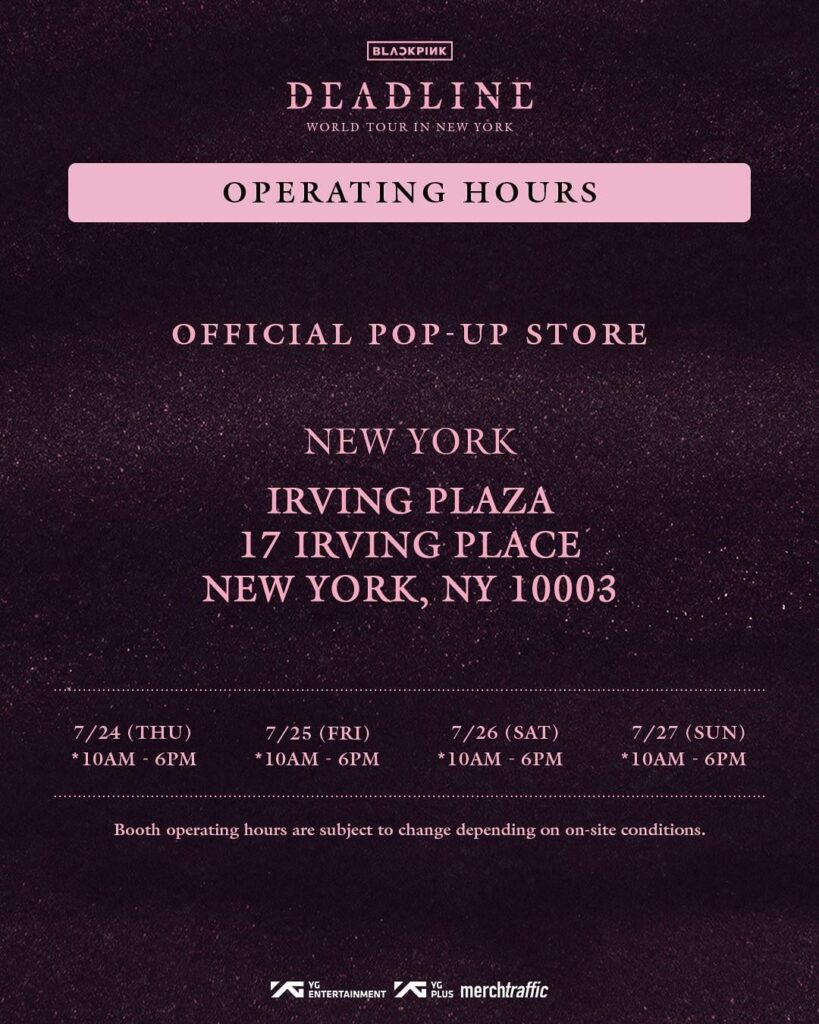 250721 جولة Blackpink World [DEADLINE] في New York Pop-up Store MD & Special Perks Event