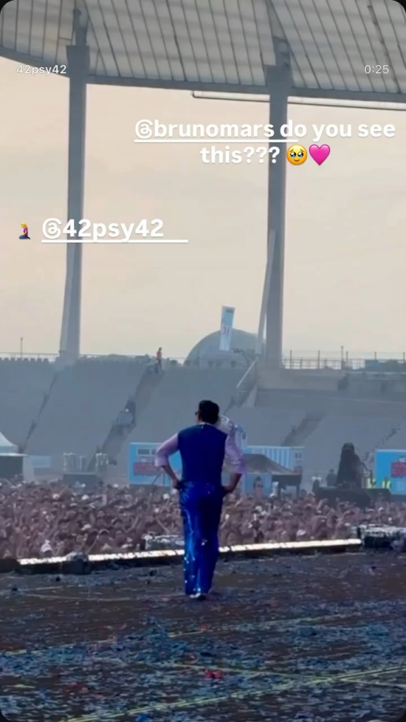 250702 Rosé Ig Story Update w/ Psy & Bruno Mars