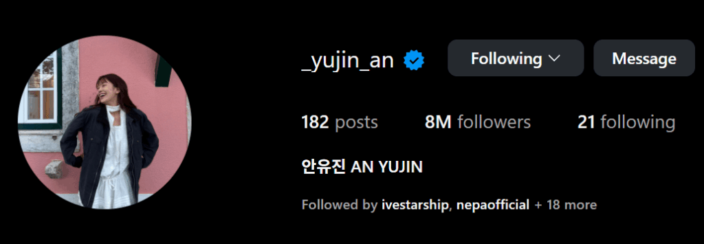 250728 تجاوز Yujin 8M متابع على Instagram