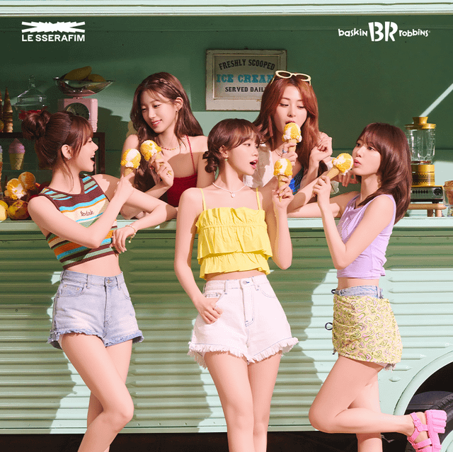 250718 Le Sserafim - Baskin Robbins Korea (تصوير CF وراء صور الكواليس)