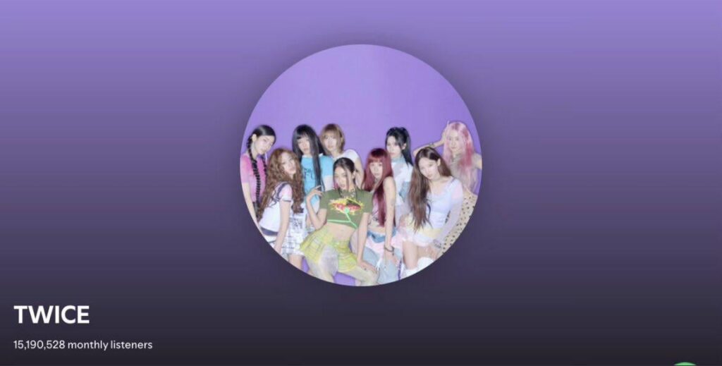 250707 Spotify Update - يعد مرتين الآن أول فنان JYPE يتجاوز 15 مليون مستمع شهريًا على Spotify ، مع قمة جديدة تبلغ 15،190،528 مستمعًا.