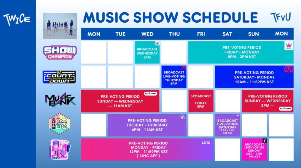 يعود مرتين إلى عودتهم في 11 يوليو ، وإليك ما قد يبدو عليه جدول عروضهم الموسيقية خلال الأسبوع وكيف يمكنك التصويت لصالحهم! (الشريحة 2 للتطبيقات)