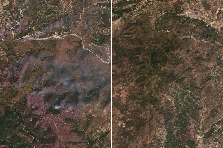 انحسار الحرائق في اللاذقية المصدر: planet