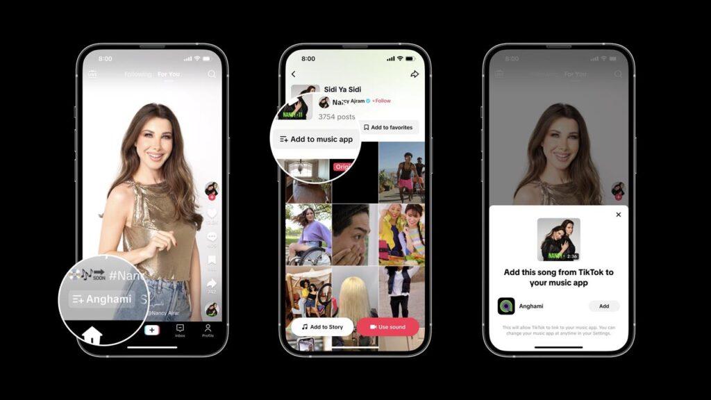 تيك توك وأنغامي يُتيحان الاستماع لألبوم نانسي عجرم الجديد “نانسي 11” مع ميزة “الإضافة إلى تطبيق الموسيقى تيك توك وأنغامي يُتيحان الاستماع لألبوم نانسي عجرم الجديد "نانسي 11" مع ميزة "الإضافة إلى تطبيق الموسيقى