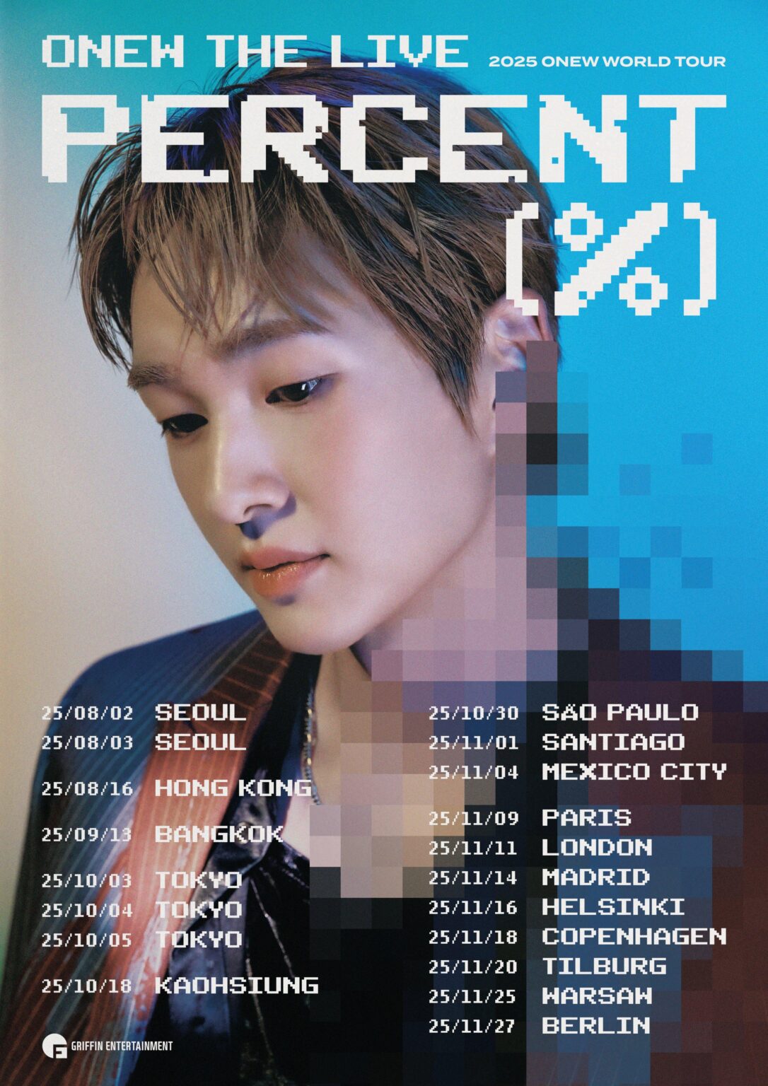 Onew (Shine) - 2025 World Tour "Onew The Live: ٪ (٪)" (ملصق إعلان)