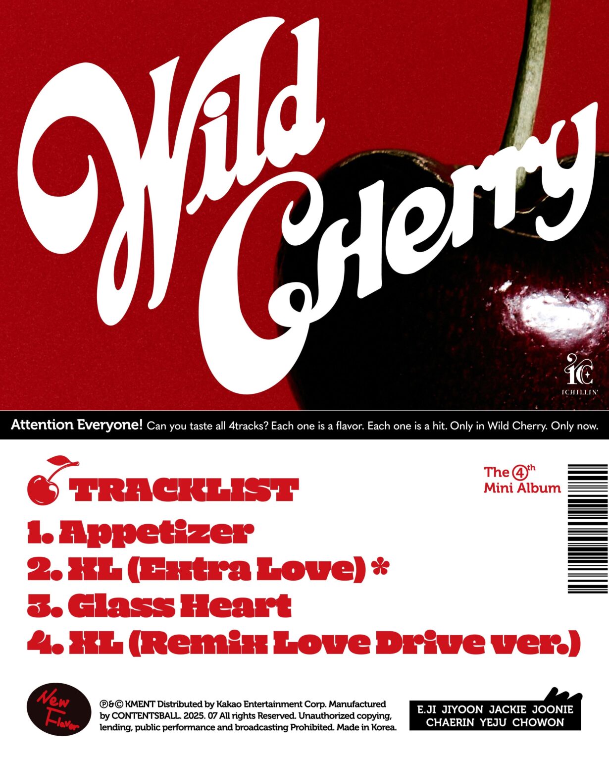 Ichillin ' - الألبوم المصغر الرابع: Wild Cherry (قائمة المسارات)