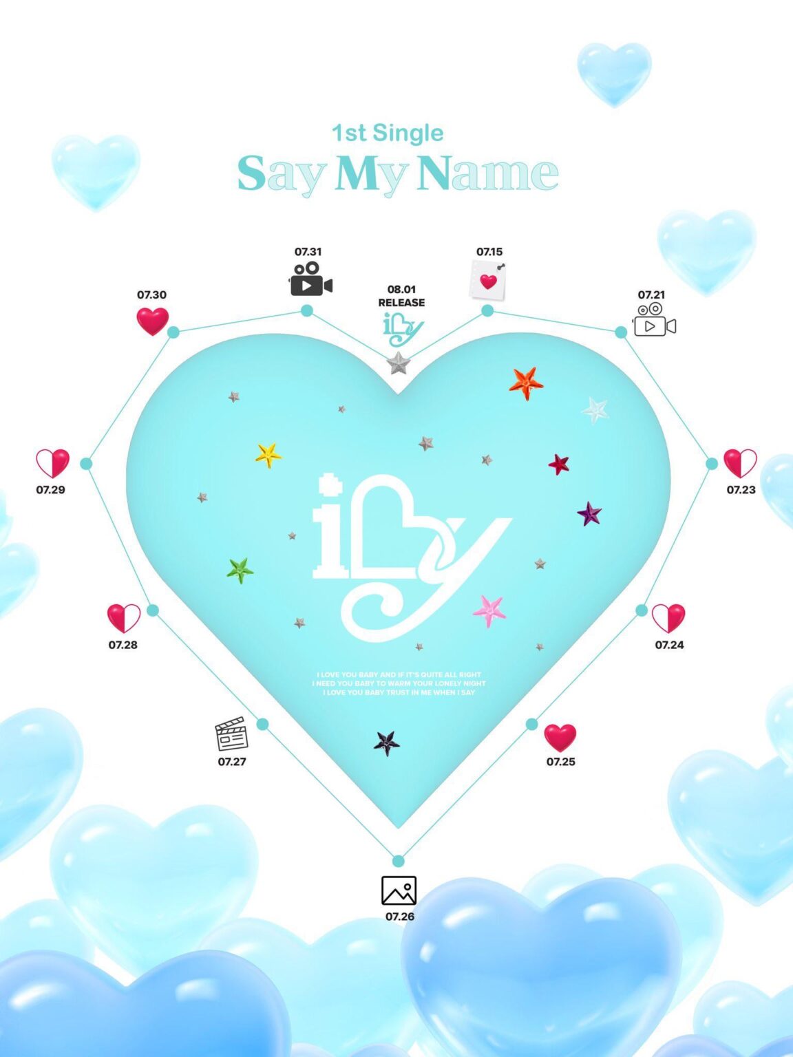قل اسمي - 1st Single: Ily (جدول المحتويات)