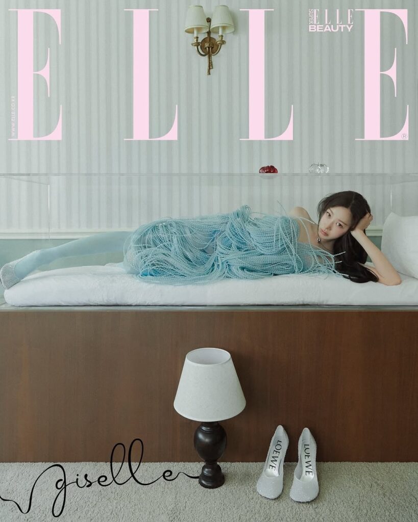 AESPA GISELLE - ELLE KOREA X LOEWE (غلاف العدد في أغسطس 2025)